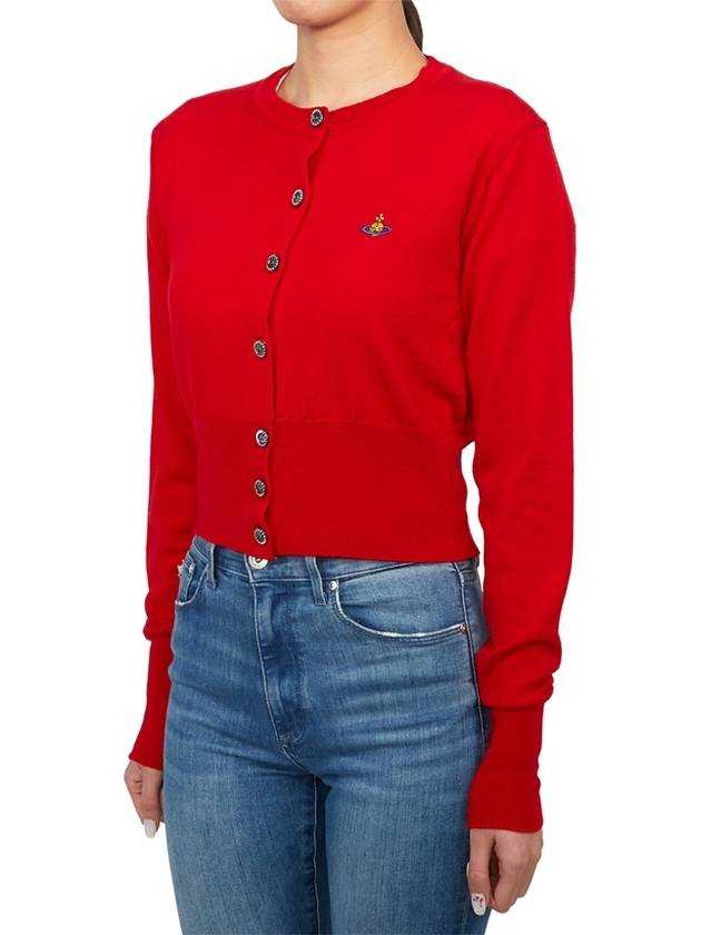 Bea Crop Cardigan Red 1803002UY0006H401 - VIVIENNE WESTWOOD - BALAAN 4