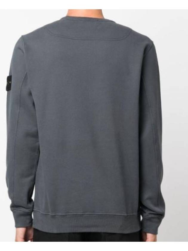 Brushed Cotton Fleece Garment Dyed Crewneck Sweatshirt Black - STONE ISLAND - BALAAN 9