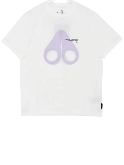 Maurice Logo Print Short Sleeve T-Shirt White - MOOSE KNUCKLES - BALAAN 2