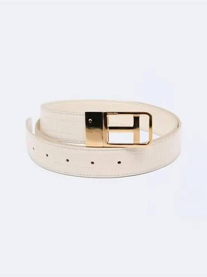 Crocodile Reversible Leather Belt White - TOM FORD - BALAAN 2