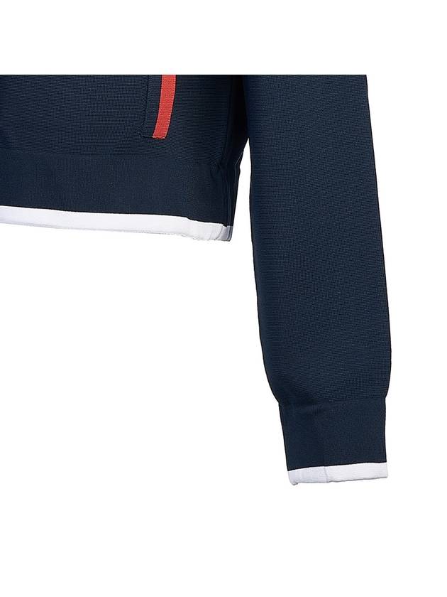 Viscose 4-Bar Polo Bomber Jacket Navy - THOM BROWNE - BALAAN 8