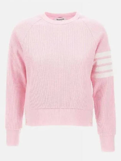 Women's Diagonal Wappen Crew Neck Sweatshirt Pink - THOM BROWNE - BALAAN 2