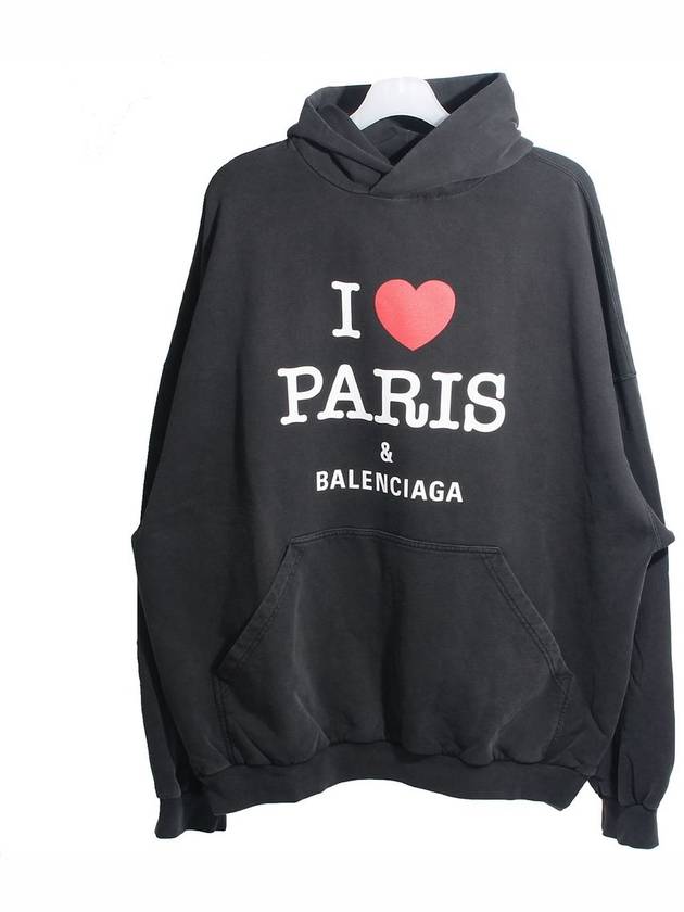 I Love Paris Large Fit Hoodie Black - BALENCIAGA - BALAAN 2