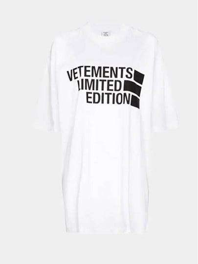 Limited Edition Logo Oversized Fit Short Sleeve T-Shirt White - VETEMENTS - BALAAN 2