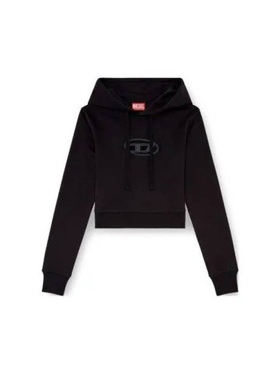 F Slimmy Hood OD Cut Out Oval D Logo Hoodie Black - DIESEL - BALAAN 2