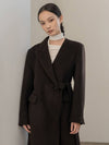 CASHMERE ONE COLLARE SOLID LONG COAT DARK BROWN - DEFEMME - BALAAN 1