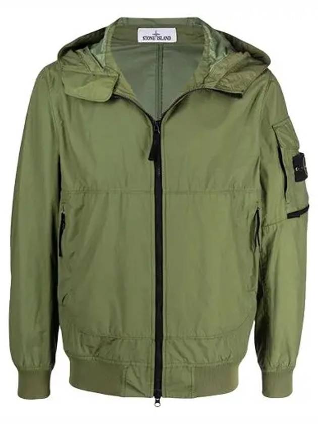 Men's Wappen Patch Naslan Watro Hooded Jacket Green - STONE ISLAND - BALAAN 2