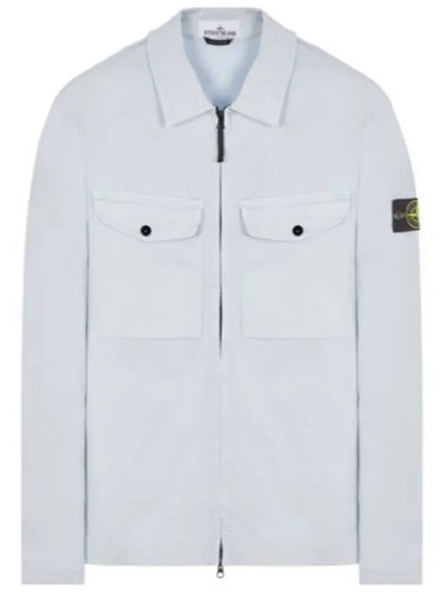 Zipper Regular Fit Cotton Overshirt Jacket Beige - STONE ISLAND - BALAAN 2