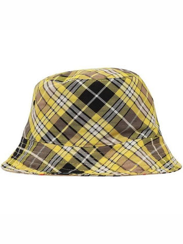 Vintage Check Reversible Bucket Hat Yellow - BURBERRY - BALAAN.