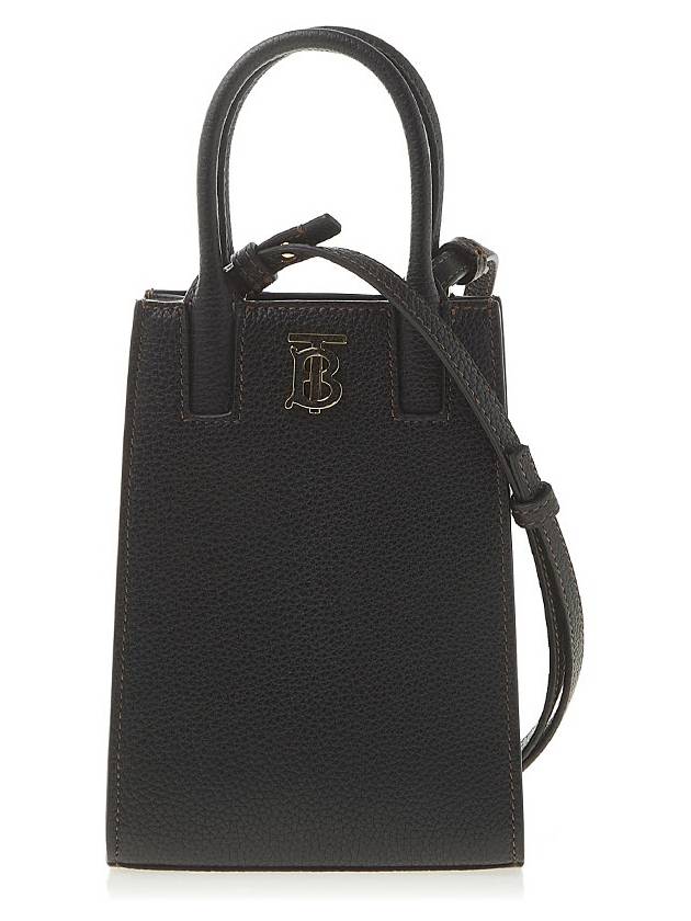 Frances Grainy Leather Mini Tote Bag Black - BURBERRY - BALAAN 2