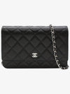 Classic Crossbag On Chain Grained Calfskin & Silver Black - CHANEL - BALAAN 2