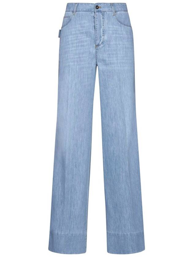 Wide Leg Denim Jeans Light Bleach - BOTTEGA VENETA - BALAAN 2