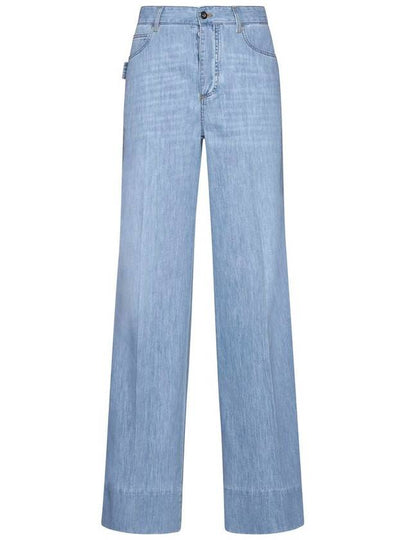 Wide Leg Denim Jeans Light Bleach - BOTTEGA VENETA - BALAAN 2