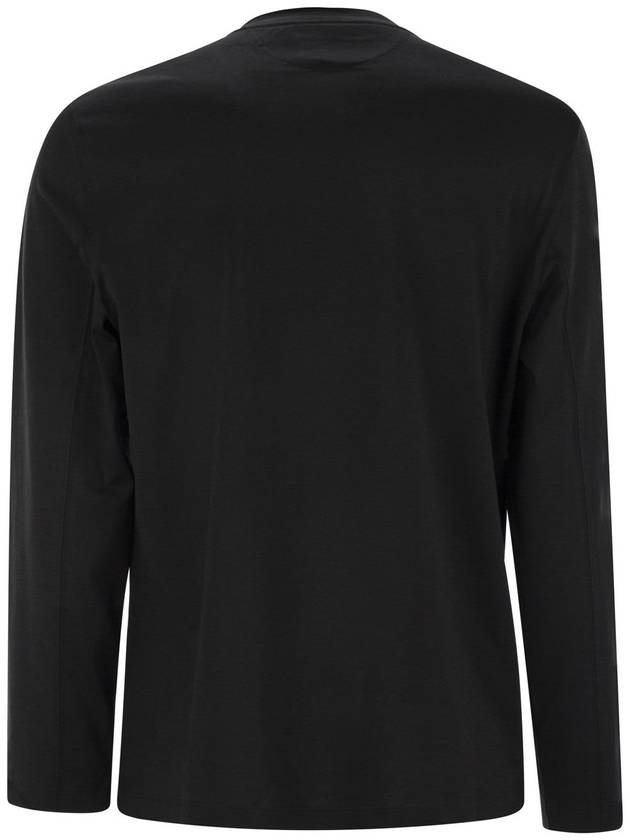 Crew-neck cotton jersey T-shirt with long sleeves - BRUNELLO CUCINELLI - BALAAN 2