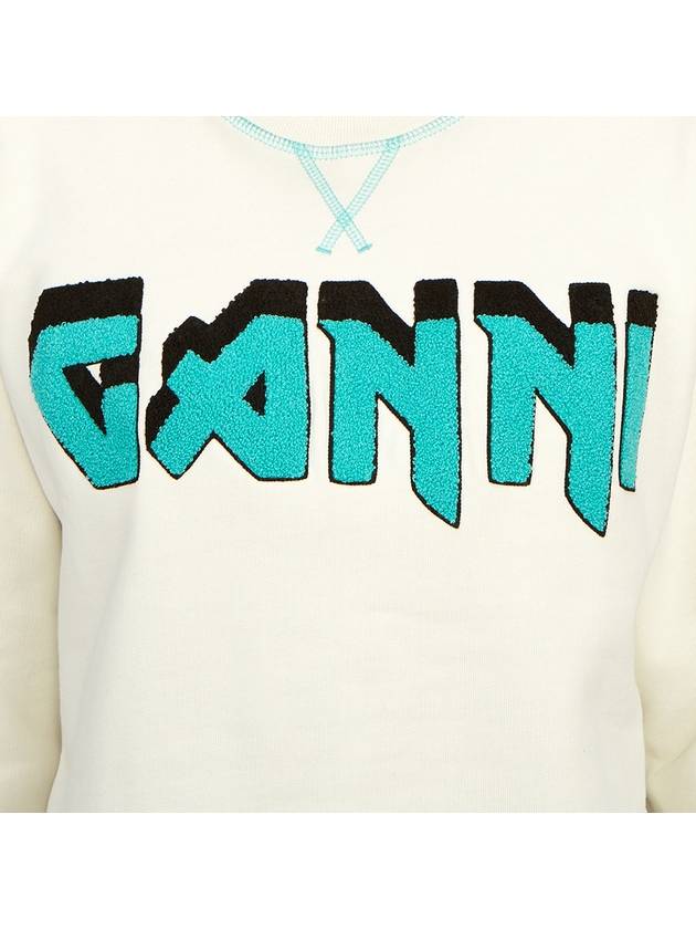 Isolicrew Rock Logo Cotton Sweatshirt Yellow Cream - GANNI - BALAAN 9