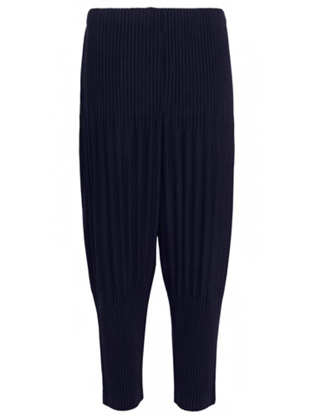 Tapered Pleated Straight Pants Navy - ISSEY MIYAKE - BALAAN 2