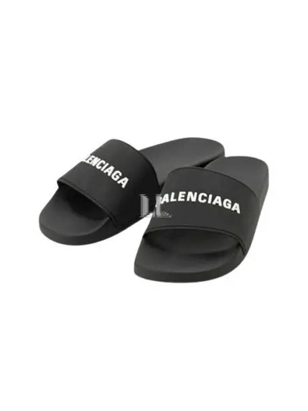 Men's Logo Full Slippers Black - BALENCIAGA - BALAAN 2