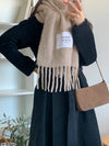 Baby Alpaca Plain Muffler Dark Beige - MAISON KITSUNE - BALAAN 4