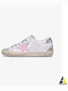 Women's Superstar Silver Heel Tab Pink Star Low Top Sneakers White - GOLDEN GOOSE - BALAAN 2