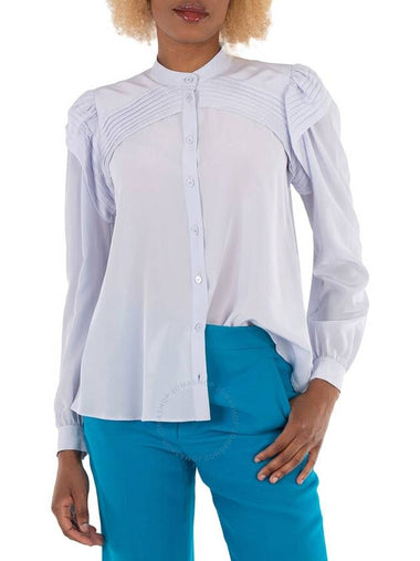 Chloe Ladies Blue Pleat Detail Silk Blouse, Brand Size 38 (US Size 4) - CHLOE - BALAAN 1