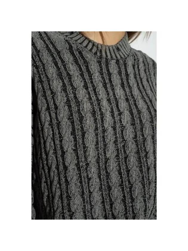 M Pantesse Two-Tone Cotton Long Knit Top Grey - DIESEL - BALAAN 6