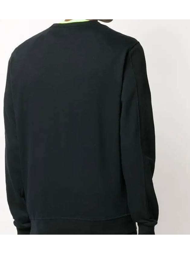 Men's Light Fleece Lens Wappen Sweatshirt Black - CP COMPANY - BALAAN.