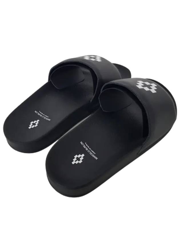 Logo Slider Slippers Black - MARCELO BURLON - BALAAN 4