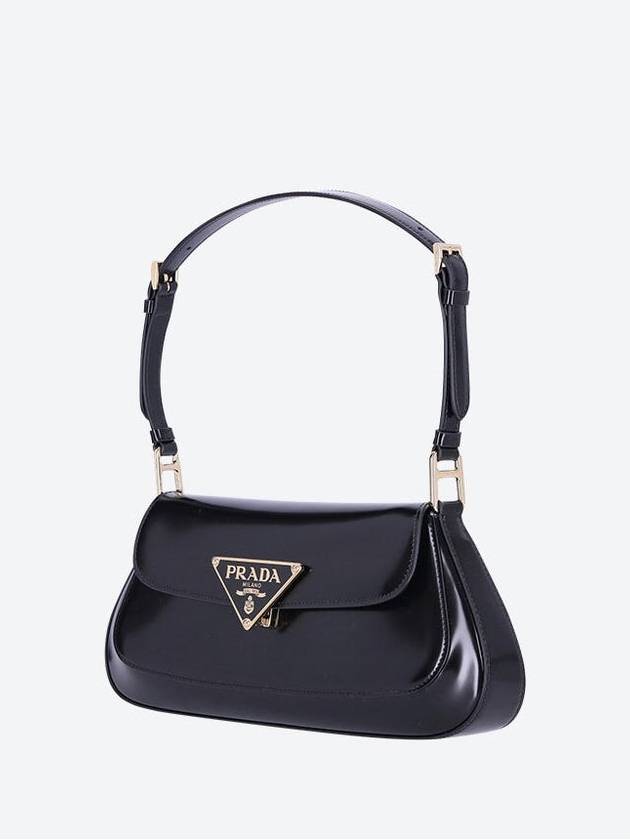 Triangle Logo Brushed Shoulder Bag Black - PRADA - BALAAN 3