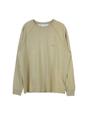 Diag Tab Long Sleeve T-Shirt Beige - OFF WHITE - BALAAN 1