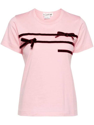 Girls Ribbon Decorated T Shirt NNT008051 - COMME DES GARCONS - BALAAN 1