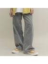 Stone washed over wide denim pants gray denim - GOLD PERCENT - BALAAN 3