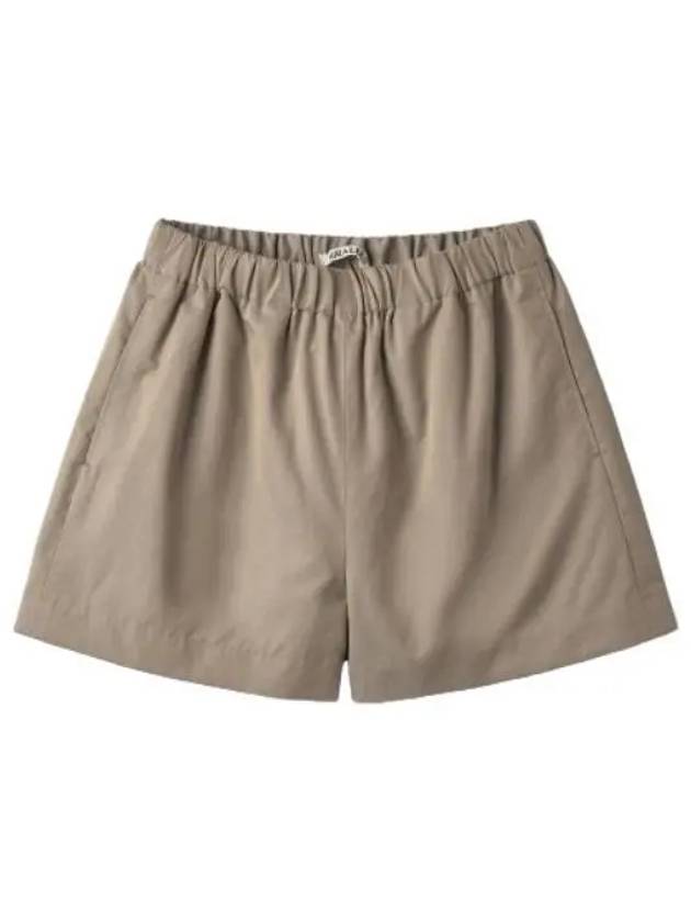 Washed Pins Silk Shorts Pants Gray Chambray - AURALEE - BALAAN 1
