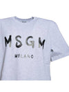 Milano Brushed Logo Short Sleeve T-Shirt Grey - MSGM - BALAAN 4