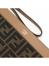 Large Flat FF Clutch Bag Brown - FENDI - BALAAN 4