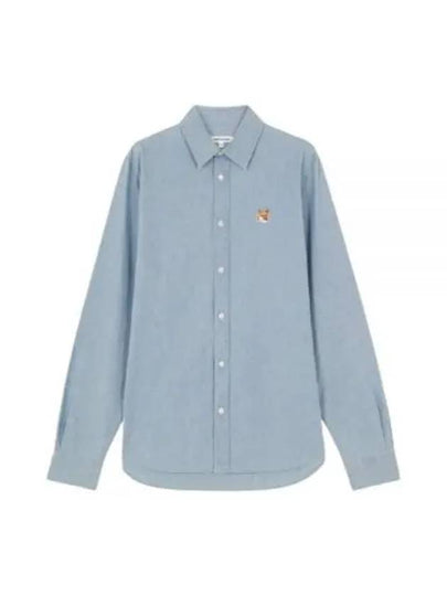 Fox Head Classic Cotton Long Sleeve Shirt Blue - MAISON KITSUNE - BALAAN 2