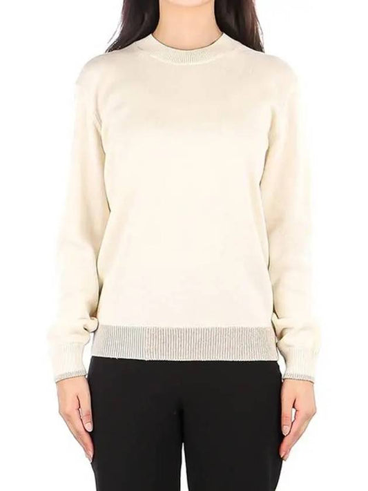 solid crew neck knit top beige - THEORY - BALAAN 2