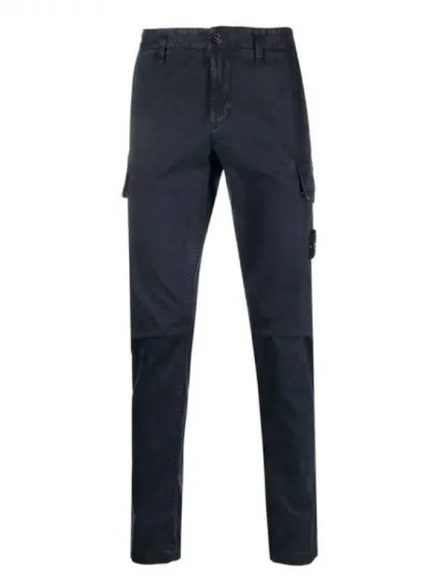 Stretch Broken Twill Garment Dyed Old Effect Cargo Pants Navy - STONE ISLAND - BALAAN 2