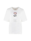 Floating Flower Cotton Short Sleeve T-Shirt White - MAISON KITSUNE - BALAAN 2