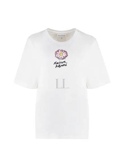 Floating Flower Cotton Short Sleeve T-Shirt White - MAISON KITSUNE - BALAAN 2