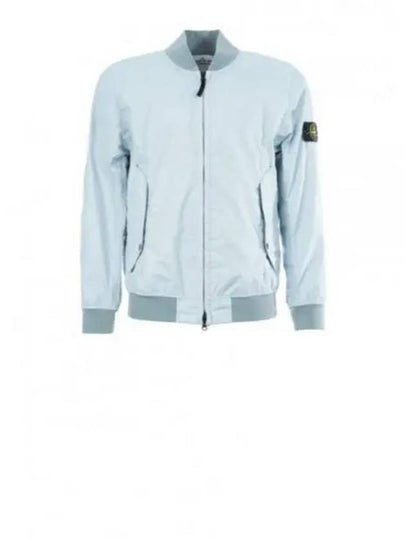 Men's Wappen Patch Zip-Up Bomber Jacket Sky Blue - STONE ISLAND - BALAAN 2