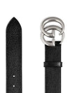 GG Marmont Double Buckle Belt Black Silver - GUCCI - BALAAN 3