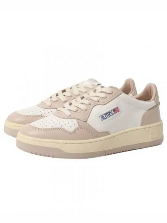 Women's Medalist Bi-Color Low-Top Sneakers Beige - AUTRY - BALAAN 2