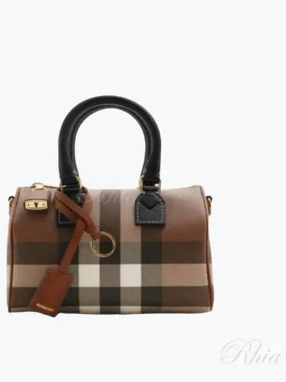 Checke Zipper Small Tote Bag Dark Brown - BURBERRY - BALAAN 2