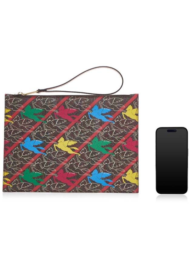 Paisley Pegasus Strap Clutch Bag Brown Blue Yellow - ETRO - BALAAN 7