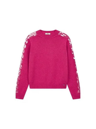 Women s sequin cable cashmere knit dark pink 270165 - HERNO - BALAAN 1