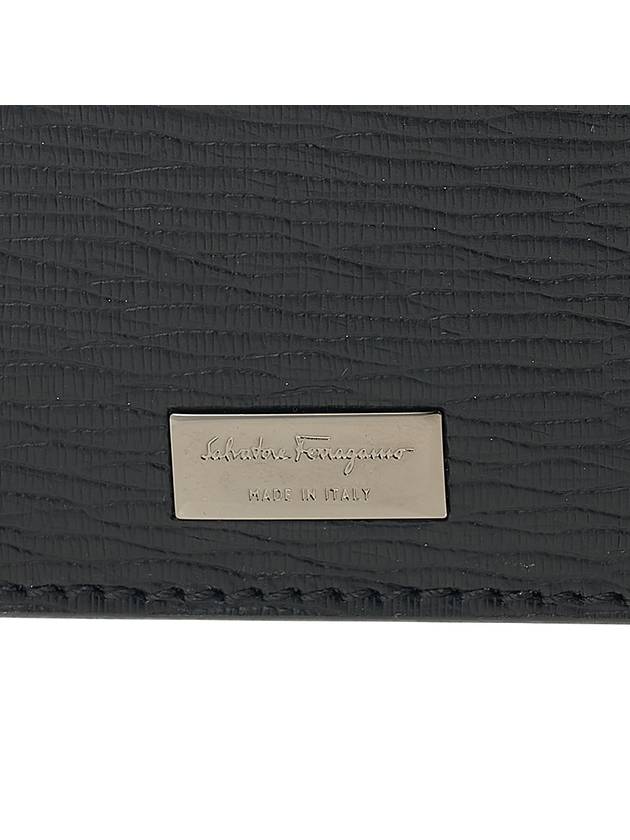 Gancini Pebble 3-Fold Card Wallet Black - SALVATORE FERRAGAMO - BALAAN 7