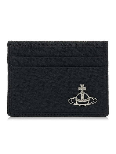 Saffiano Card Wallet Black - VIVIENNE WESTWOOD - BALAAN 1