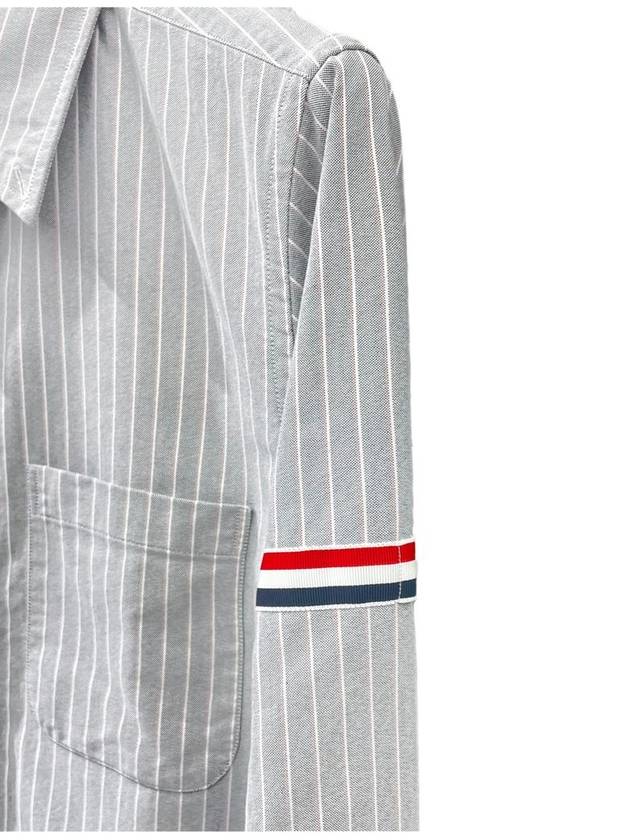 Oxford Armband Stripe Cotton Long Sleeve Shirt Blue - THOM BROWNE - BALAAN 4