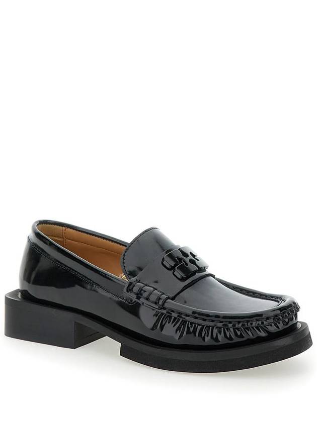 Butterfly Logo Moccasin Loafers Black - GANNI - BALAAN 3