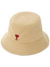 De Coeur Embroidered Bucket Hat Sand - AMI - BALAAN 2